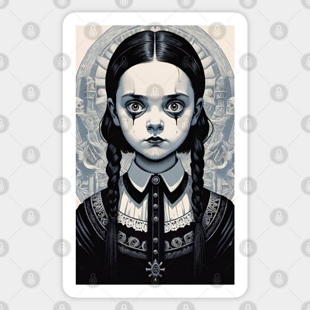 Inventor Wednesday Addams Sticker by Grave Digs